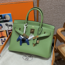 최고퀄 에르메스 올수공 버킨 30 Vert Criquent 토고 가죽 금장