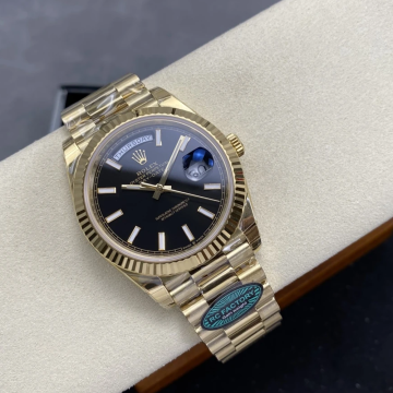 최고퀄 RC공장 롤렉스 데이데이트 블랙 다이얼 옐로우 골드 금통 40mm 228238