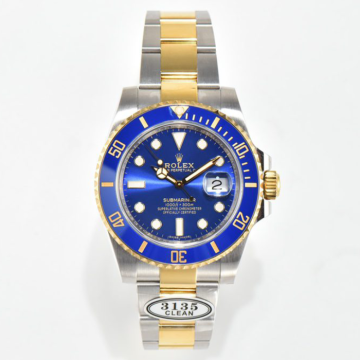 최고퀄 클린공장 롤렉스 서브마리너 청판 다이얼 옐로우 골드 콤비 40mm 116613