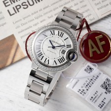 최고퀄 발롱 블루 드 까르띠에 화이트 다이얼 다이아 베젤 33mm WSBB0044