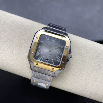 최고퀄 까르띠에 산토스 드 그레이 다이얼 옐로우 골드 콤비 39.8mm W2SA0030