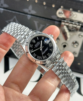 최고퀄 THB공장 여성용 롤렉스 데이저스트 블랙 로만 다이얼 스틸 31mm